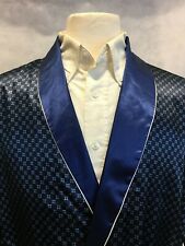 Mens Silk Satin Robe - Navy