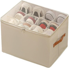 Contenitore per Scarpe in Tessuto Con 16 Divisori Regolabili per Organizzare Le 