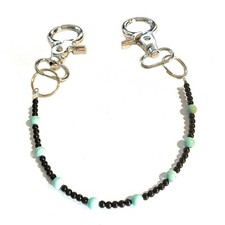 Catena jeans da pantaloni in pietra dura di turchese da uomo donna perle nere