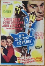 1953 RUE DE L'ESTRAPADE Louis Jourdan Anne Vernon 1SH FILM poster ARGENTINA