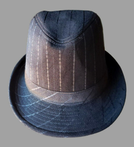 Cappello fedora nero gessato - cappello,