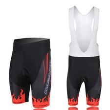 Bavaglini Merida Rosso Fuoco Uomo Imbottiti MTB Mountain Bike Pantaloncini Compressione