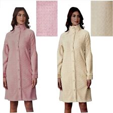 Vestaglia donna invernale in Pile flannel Fleece Giacca da camera bottoni tasche