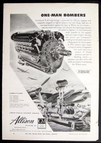 Motore aereo allison - gm, 1945