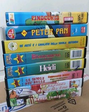 Lotto 8 VHS  Favole PETER PAN HEIDI RE ARTÙ no ClassiciDisney Bim Bum Bam 