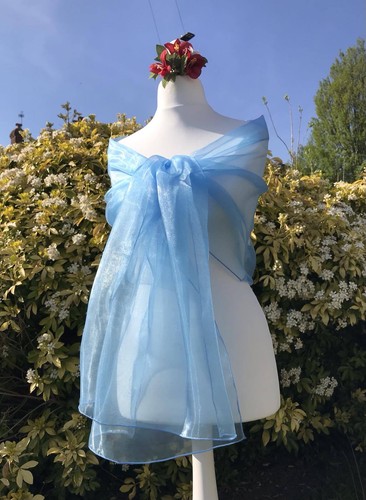 Scialle organza baby blue - organza,