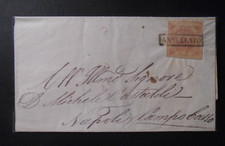 ITALIA ITALY 1858 NAPOLI STEMMA 2 Sicilie 2gr. rosa II°T. lettera CAMPOBASSO ss6