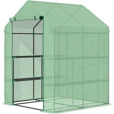 Outsunny Serra da Giardino con Scaffali Copertura in PE e Porta