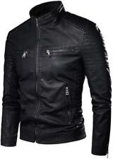 Giacca In Pelle Da Uomo Da Moto in Ecopelle Nera Taglia M (vestibilità taglia S)