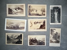 Antiche stampe paesaggistiche europee - Set di 8 cartoline fotografiche d'epoca