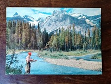 Cartolina PESCA MOSCA TORRENTE DOLOMITI RARA Post Card Leggere descrizione 