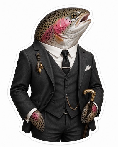 Adesivo trota arcobaleno - , pesce