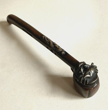 Portapennelli e calamaio Yatate in bronzo con Cancro/Drago Giappone 19. Secolo