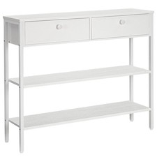 Consolle Ingresso Tavolo con 2 Cassetti e Ripiani Portaoggetti 100 x 24 x 80 cm