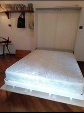 Letto A Parete, Usato Due Volte, Materasso Nuovo. 