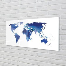 Quadro Tulup Stampa Vetro 140x70 Wall Art Mappa Blu