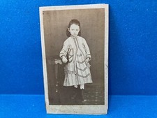 CDV FOTO RITRATTO BAMBINA BIMBA RAGAZZA GIRL ABITO ELEGANTE.