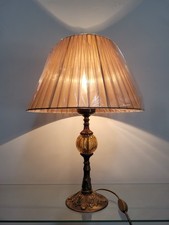 Lampada d'epoca metallo e vetro paralume lume antico vintage antiquariato