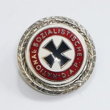 WW2 German Party Hat Pin Insignia Enamel Lapel Cap Badge Silver Medal Collection