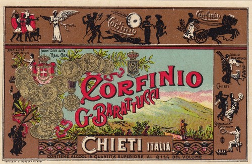 Etichetta liquore corfinio - etichetta,