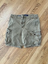 Hollister Classic Cargo Shorts - Epic Flex Military Tan Beach Surf Distressed