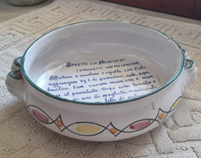 Tegame Legumiera In Ceramica Dipinta A Mano Con Ricetta Spaghetti Alle Melanzane