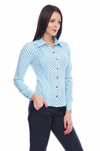 Blusa blu floreale - , plissettata