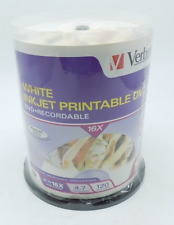 100-pk Verbatim White Inkjet Printable DVD+R - Non-Hub 16x 4.7GB 120 mins