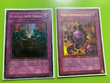 YUGIOH CARTE VINTAGE: Virus Distruggi Carte GLD1 + Anti Spell Fragrance PCY ITA