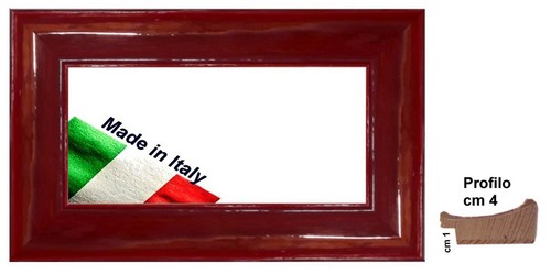 Cornice rossa laccata legno