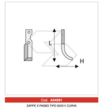 20 x ZAPPETTE ZAPPE MOTOZAPPA MOTOCOLTIVATORE PASBBO 93 G11 H80 L217 PIATTO 40x6