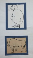 TWO OLD DESIGNS WITH ANIMALS