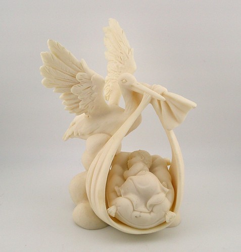 Statuina vintage cicogna - , con