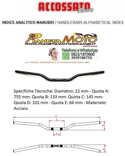 Manubrio accossato aprilia - manubrio,