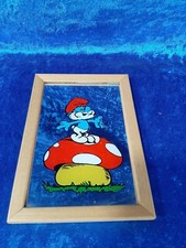 PF1 Puffi Smurf Schlumpf specchio vintage anni 80 11,5 x 16,5 cm Grande puffo