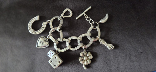 Bracciale charm tono argento - charm,