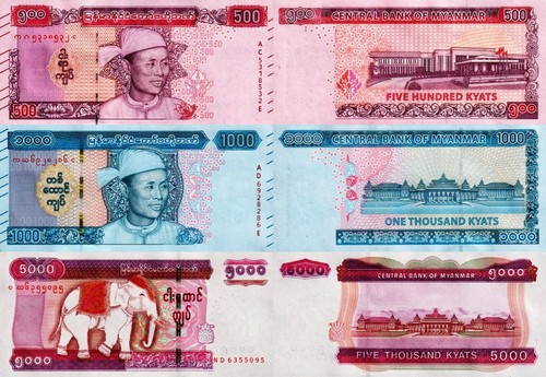 Myanmar lotto 3 banconote - myanmar,
