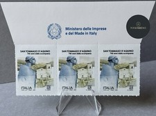 ITALIA 2024 SAN TOMMASO D'ACQUINO TERZINA FRANCOBOLLI LOGO MIMIT FRANCOBOLLO