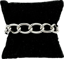 Bracciale donna maglia ovale in argento 925 vintage anni '70 Made in Italy