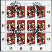 Italia 2011 Milan campione d'Italia minifoglio 12 valori ann. 1° giorno