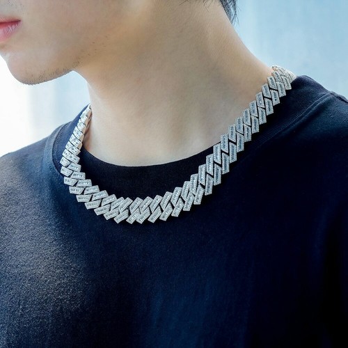 Collana catena cubana baguette