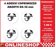 ADESIVI COPRIMOZZO ABARTH DIAMETRO 56 mm PER BORCHIE CERCHI IN LEGA 4 pezzi