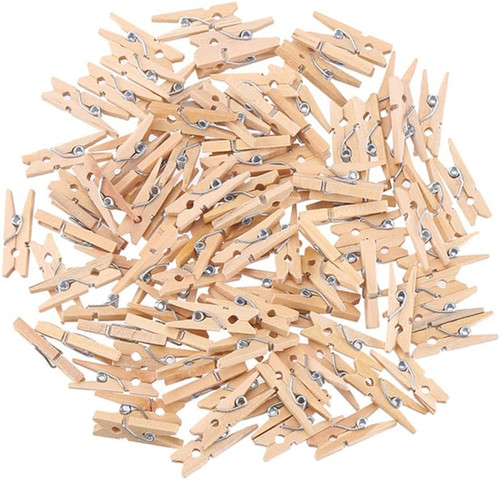 100 mini mollette legno - mini,