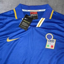 Maglia Shirt Camiseta Calcio Italia Italy TG L Vintage Jersey Blu Locale Nuova con etichette