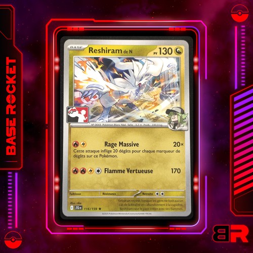 ꓭr carte pokémon reshiram - carte,