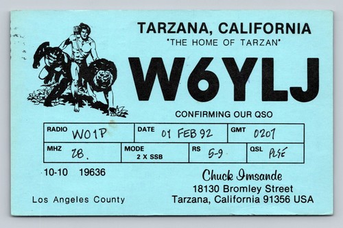 Radioamatore qsl w6ylj tarzana - qsl,