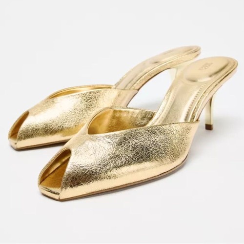 Zara metallic effect sandals - zara,