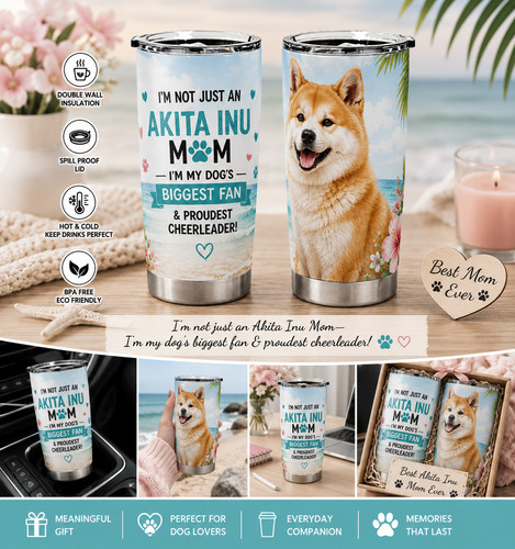 Bicchiere cane akita mamma - bicchiere,