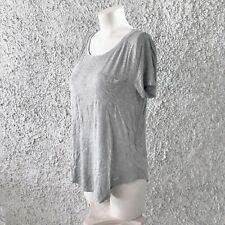 HOLLISTER MAGLIA MAGLIETTA MANICHE CORTE TSHIRT GRIGIO MELANGE