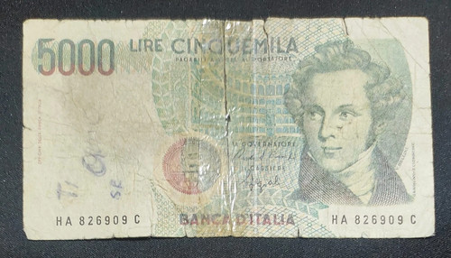 5000 lire bellini falso - 5000,